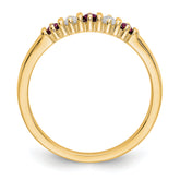 14k Yellow Gold 1/15 carat Diamond and Ruby Complete Band